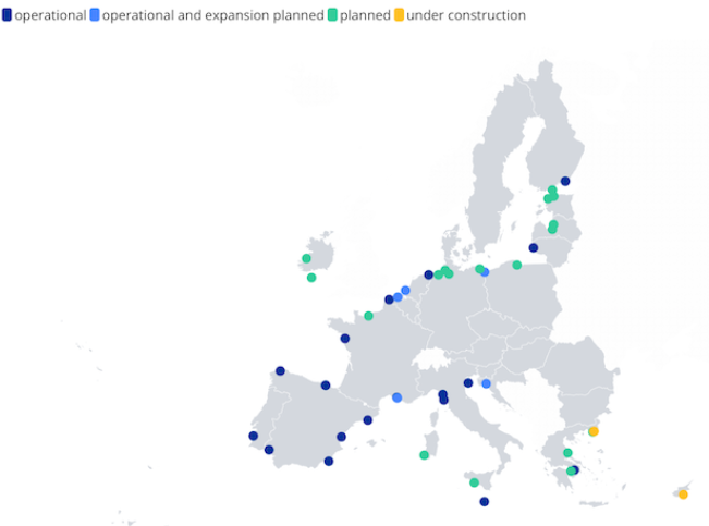 Not enough operating LNG terminals in Europe Source: European Commission