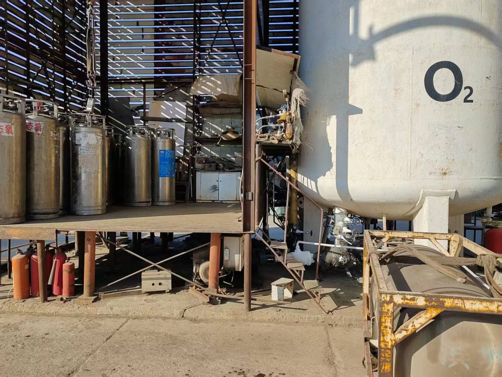 Where are the cryogenic liquid storage tanks usually located?