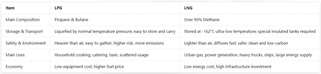 LNG vs LPG Tank