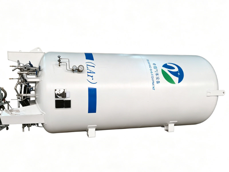 Horizontal cryogenic storage tanks